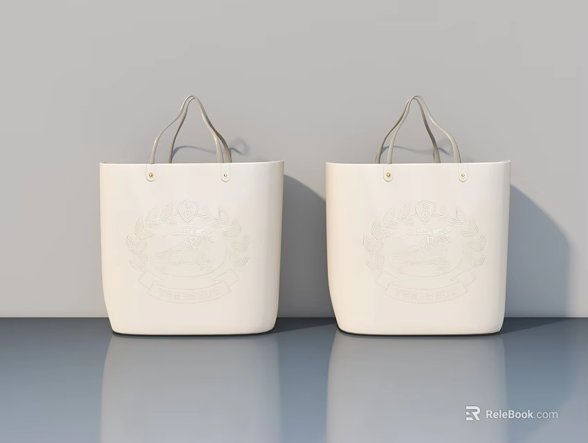 White Flush Door With Embroidered Patterns On Gray Background Surface 3d model