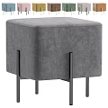 Modern Sofa Stools In Green Brown Gray With Velvet Upholstery And Golden Black Metal Legs