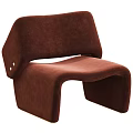 Modern Cream Upholstered Leisure Chair With Curved Design And Button Accents