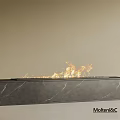 Modern Fireplace Interior Design With Sleek Marble Surface And Burning Flames