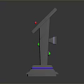 Modern Stand Control Panel Featuring Digital Display Screen And Interface Buttons On Metallic Base