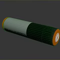 Cylindrical Battery With White Green Body And Orange Edges For Electronic Devices