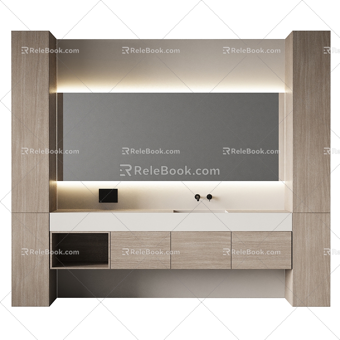 modern sink bathroom cabinet 3d model