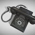 Vintage Black Telephone With Rotary Dial And Coiled Cord Classic Communication Device