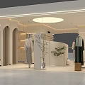 Modern Clothing Store Interior With Dresses Display And Plant Decor