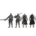 Modern Game Character Medieval Knight 3d model