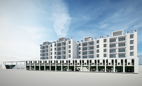 Modern Residential Building Multi-storey Residential Building Office Building Commercial Street Shopping Mall 3d model