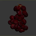 Fresh Ripe Red Grapes Bunch With Juicy Berries On Dark Background
