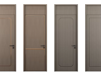 New Chinese Style Flat Door Single Door 3d model