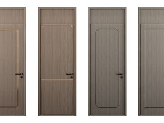 New Chinese Style Flat Door Single Door 3d model