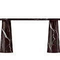 Modern Black Marble Dining Table With White Veins And Cylindrical Legs 3d model