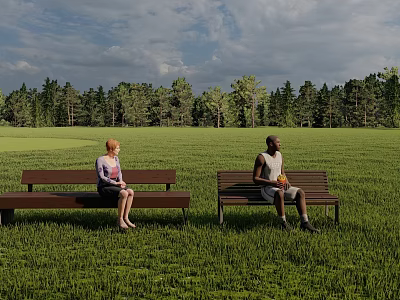 Modern Landscape Seat Outdoor Chair 3d model