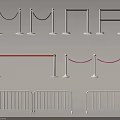 Various Fence Designs with Roped Sections White Posts and Metal Frame Railings 3d model