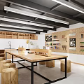 Modern Handicraft Workshop Art Classroom Art Pigment Training Course 3d model