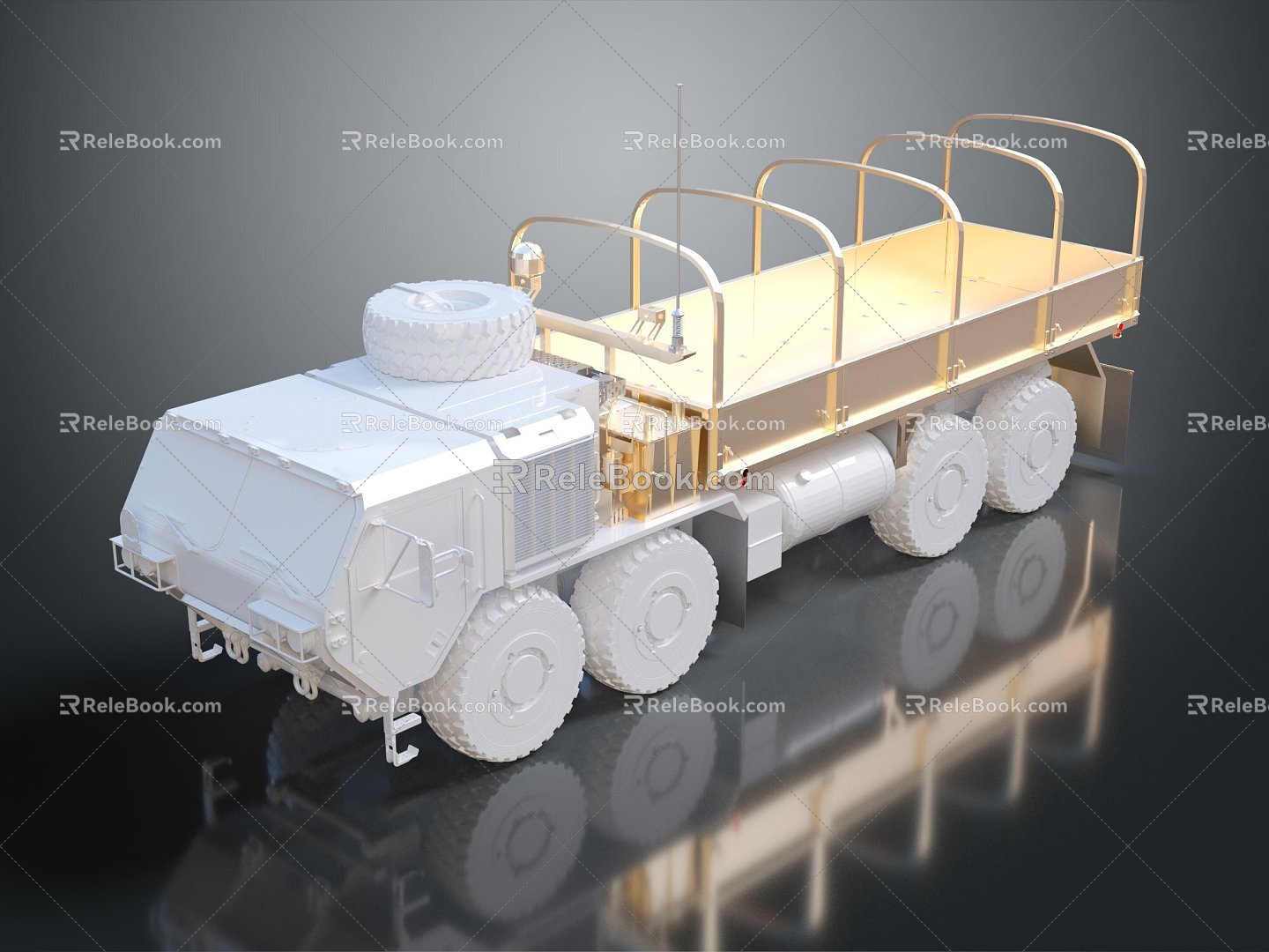 Modern Truck Extensible Delivery Vehicle Mobile Vans Military Card Military Truck 3d model