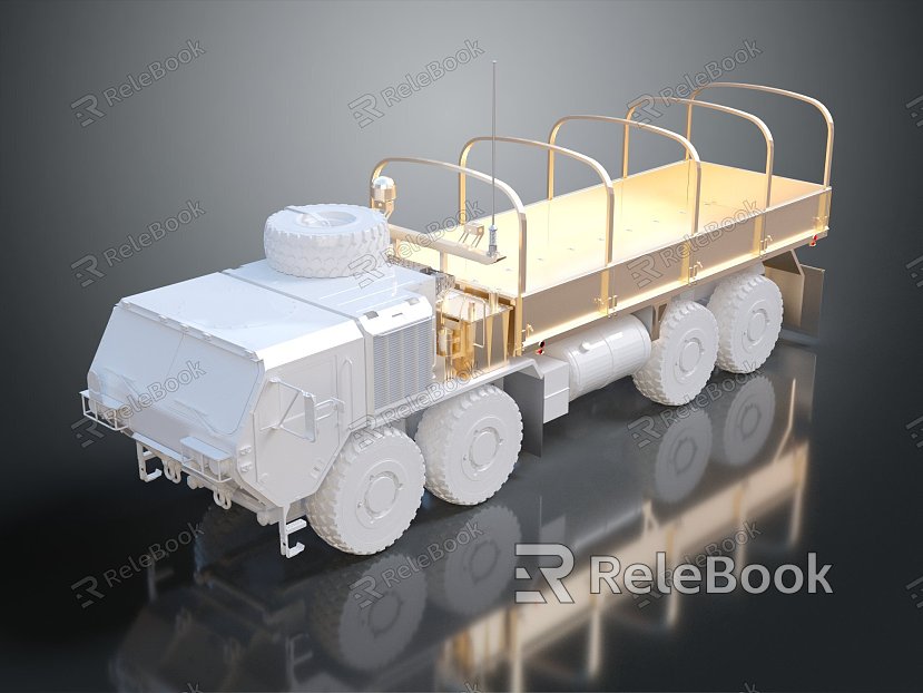 Modern Truck Extensible Delivery Vehicle Mobile Vans Military Card Military Truck model