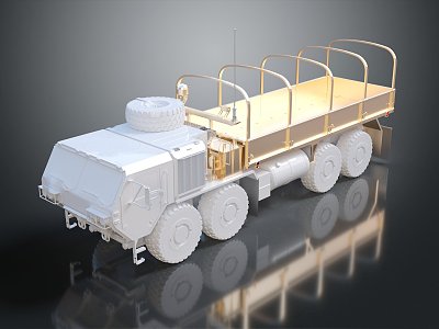 Modern Truck Extensible Delivery Vehicle Mobile Vans Military Card Military Truck 3d model