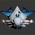 Stylish Female Character With Butterfly Creature Elements In Blue And White Dress And Wings