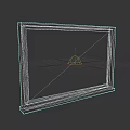 Old Damaged Frame With Cracked Glass And Black Map Design Stain 3d model