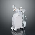 White Wheeled Medical Beauty Equipment With Display Screen And Connecting Tubes