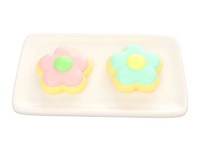 Snacks Biscuits Dessert Flowers 3d model Snacks Biscuits Dessert Flowers 3d model