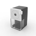 Manual Pencil Sharpener Featuring White Top Black Body And Transparent Shavings Compartment
