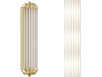 Elegant Golden Wall Sconce With Striped Glass Shade For Modern Home Decor 3d model