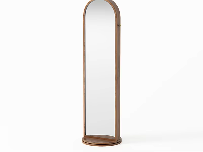 Modern Arched Standing Floor Mirror With Wooden Frame For Home Decor 3d model