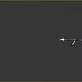 Rifle With Intricate Pattern And Muzzle Flame On Gray Background With Reflection