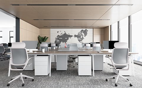 Modern public office area Open office area 3d model