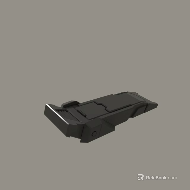 Modern Black Mechanical Component With Angular Geometric Structure And 3D Render 3d model 