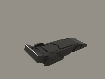 Modern Black Mechanical Component With Angular Geometric Structure And 3D Render 3d model