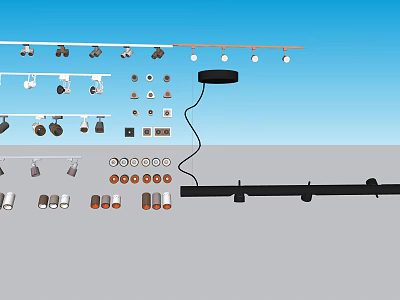 Modern Downlights And Spotlights With Various Styles For Home Interior Lighting 3d model