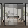 Modern Black Frame Sliding Glass Doors For Interior With Fireplace Design