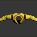 Yellow Jacket With Black Accents And Shoulder Details On Mannequin