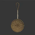 Handmade Wicker Kitchen Strainer With White Wrapped Handle For Daily Use
