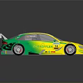 Yellow Green Audi Racing Car With BOSCH SCHAEFFLER Logos And German Flag Design