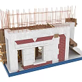Construction Model Featuring Scaffolding Steel Bars And Pipes In Structural Framework 3d model