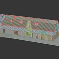 Modern Architectural Model With Geometric Roof Structure Skylights Light Colored Walls And White Platform