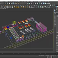 Gas Station With Solar Panel Roofs Fuel Storage Tanks And Vehicle Parking Area