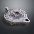 Handcrafted Ceramic Oil Lamp With Intricate Carved Patterns For Home Use