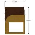 Dark Brown Console Side Cabinet With Multiple Drawers And Golden Decorative Base