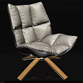 White Upholstered Accent Chair With Modern Design And Cross Wooden Legs