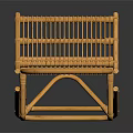 Modern Yellow Wicker Lounge Chair With Curved Frame And Weave Design