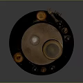 Metallic Industrial Electronic Device Featuring Cylindrical Body And Circular Base With Control Knobs