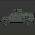 Green Armored Military Vehicle With Heavy Duty Body And Roof Mounted Equipment