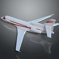 Sleek White Passenger Jet With Red Stripes On Fuselage Wings And Tail Fin