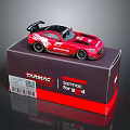 Red Sports Car Model by Tarmac Works Detailed Design Displayed on Branded Box