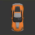 Orange Sports Car With White Roof Rear Spoiler Black Wheels And Sleek Design