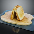Freshly Made Golden Brown Sliced Toast with Crispy Edges on Wooden Cutting Board